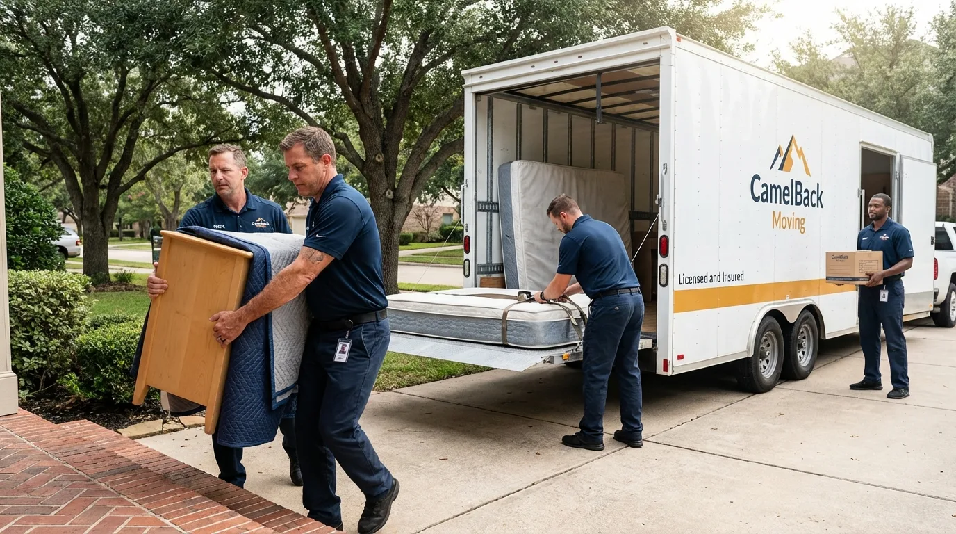 Crew loading residential truck for cross-state move from Long Branch, NJ