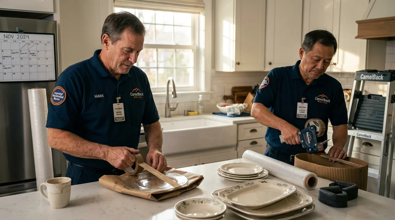 Professional crew packing kitchen dishware in Long Branch, NJ